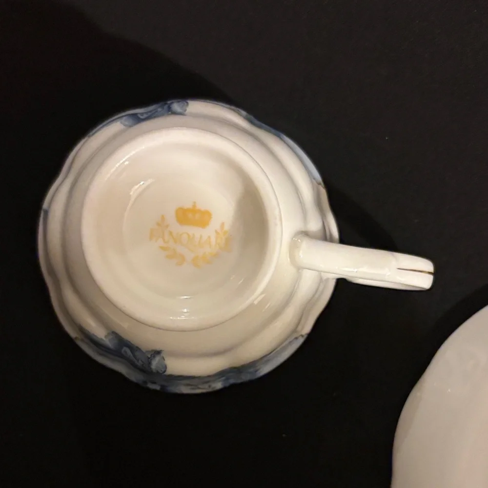 Fanquare Blue Floral Teacup and Saucer Set